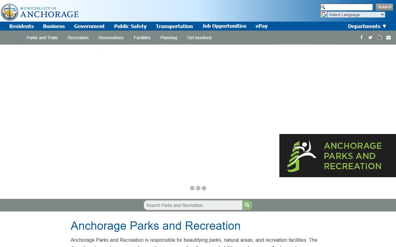 Eagle River parks and recreation area served by Anchorage municipality property tax system