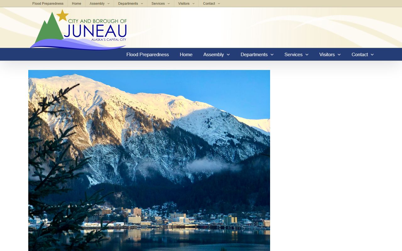 Juneau City and Borough tax information page covering property tax records and billing