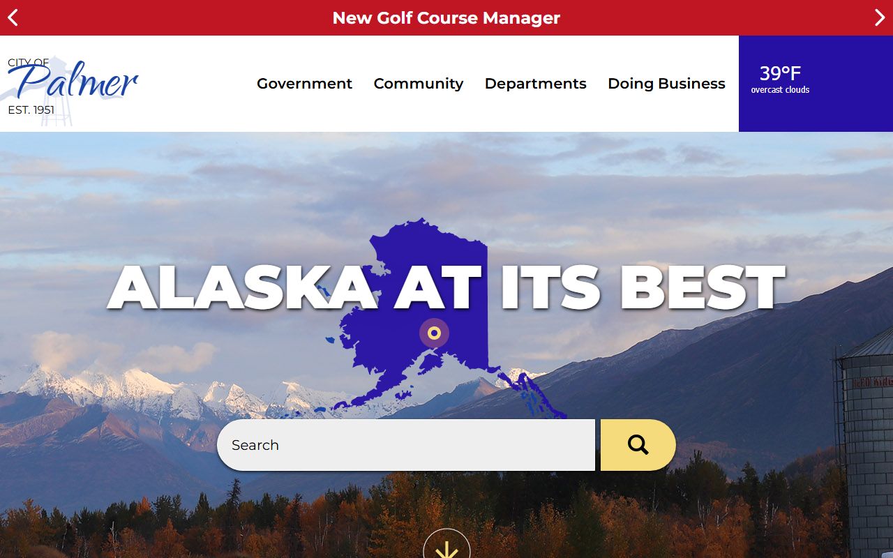 City of Palmer official home page alongside Mat-Su Borough property tax records system