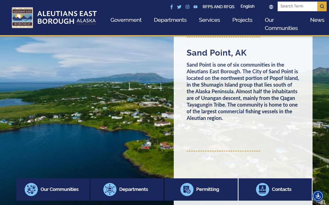 Aleutians East Borough property tax records official website home page