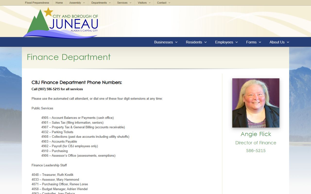 CBJ Finance Department page for Juneau property tax billing and payments