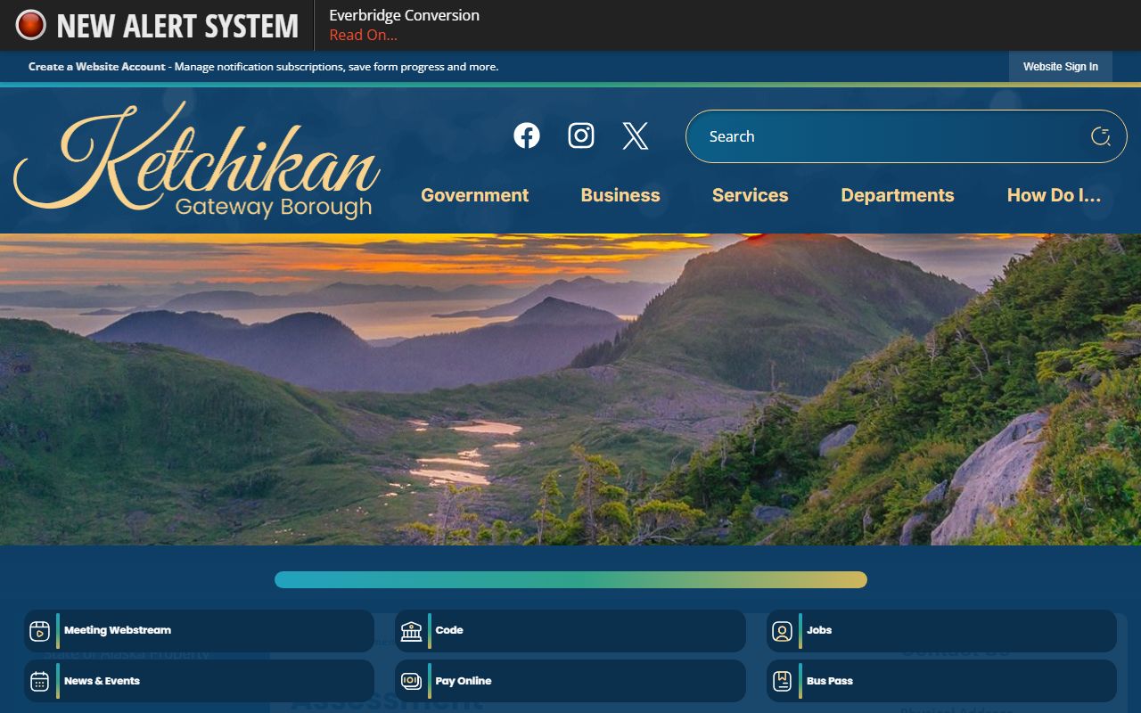 Ketchikan Gateway Borough Assessment Department page for property tax records