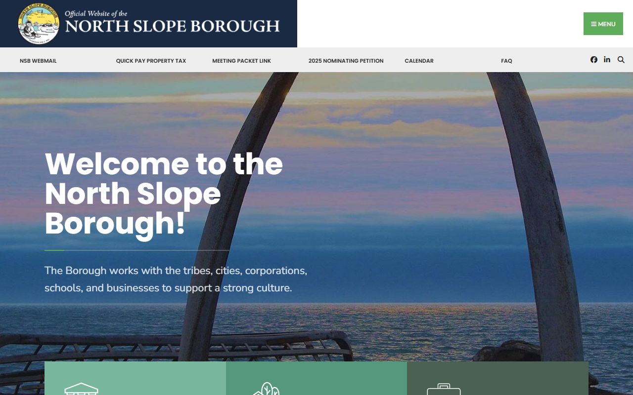 North Slope Borough home page for property tax records and assessing division
