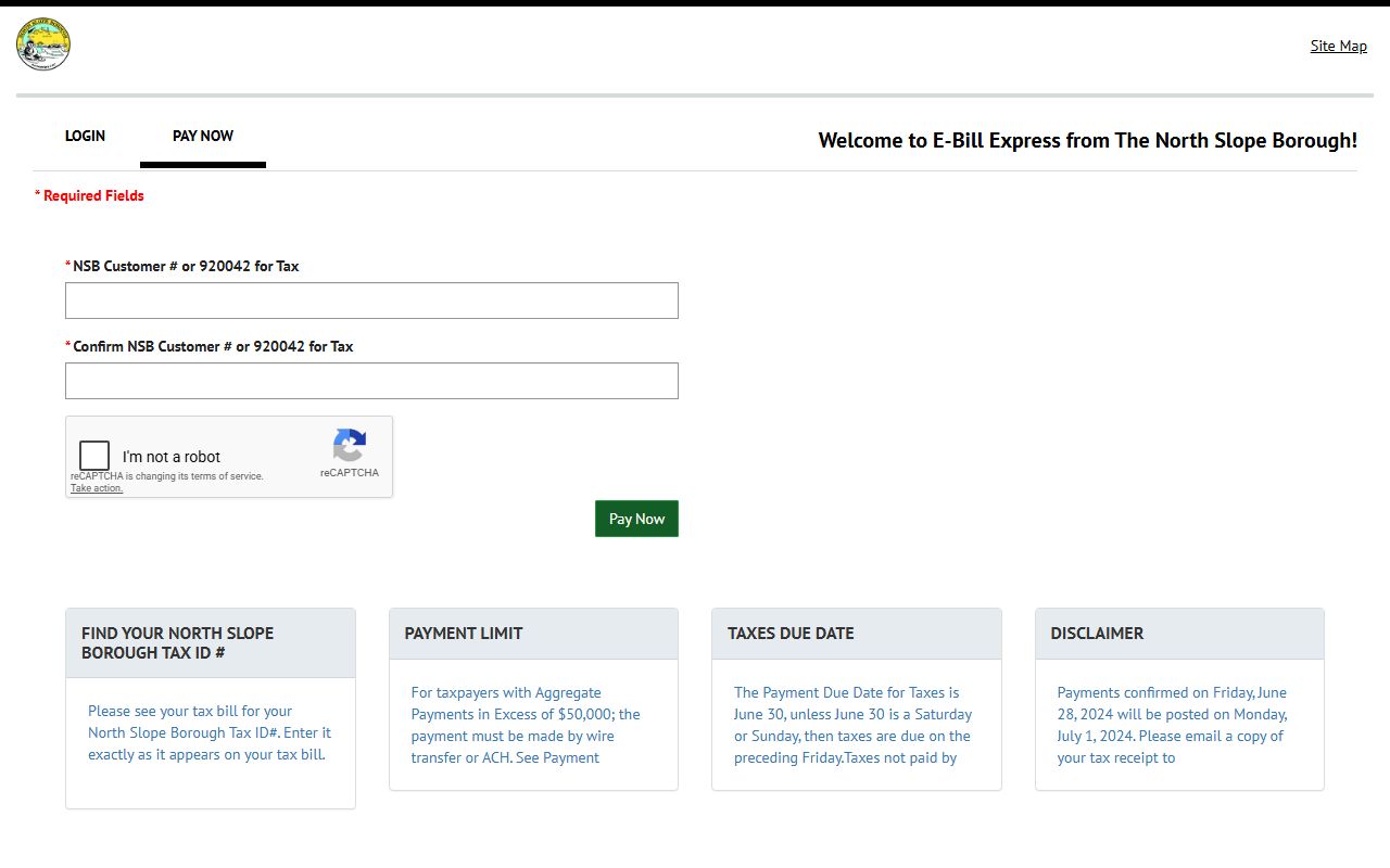 North Slope Borough online property tax payment portal